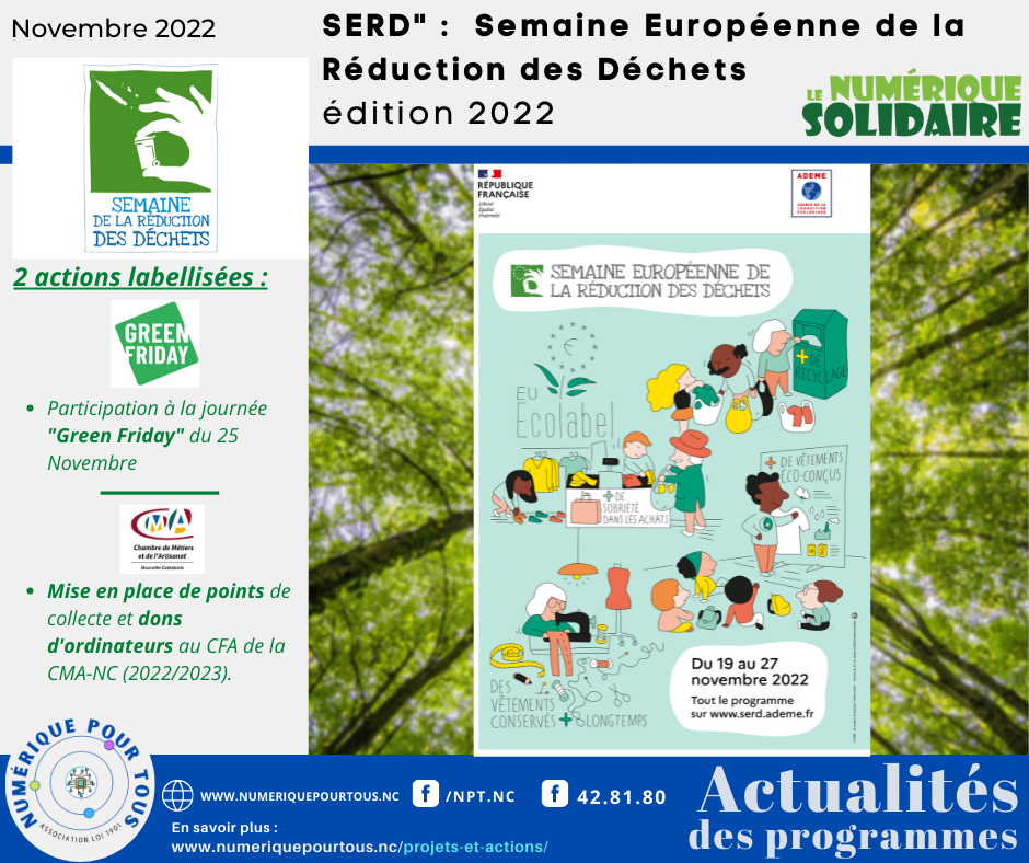 SERD Edition 2022 : L’association labellise 2 actions pour cette année avec son programme Numérique Solidaire